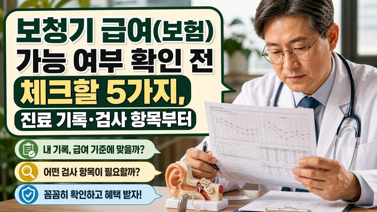 보청기 급여(보험) 가능 여부 확인 전 체크할 5가지, 진료 기록·검사 항목부터