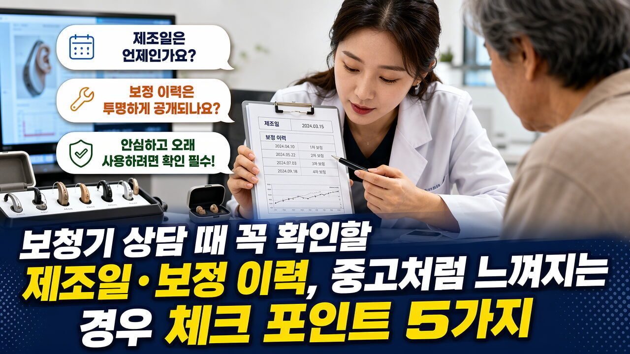 보청기 상담 때 꼭 확인할 제조일·보정 이력, 중고처럼 느껴지는 경우 체크 포인트 5가지