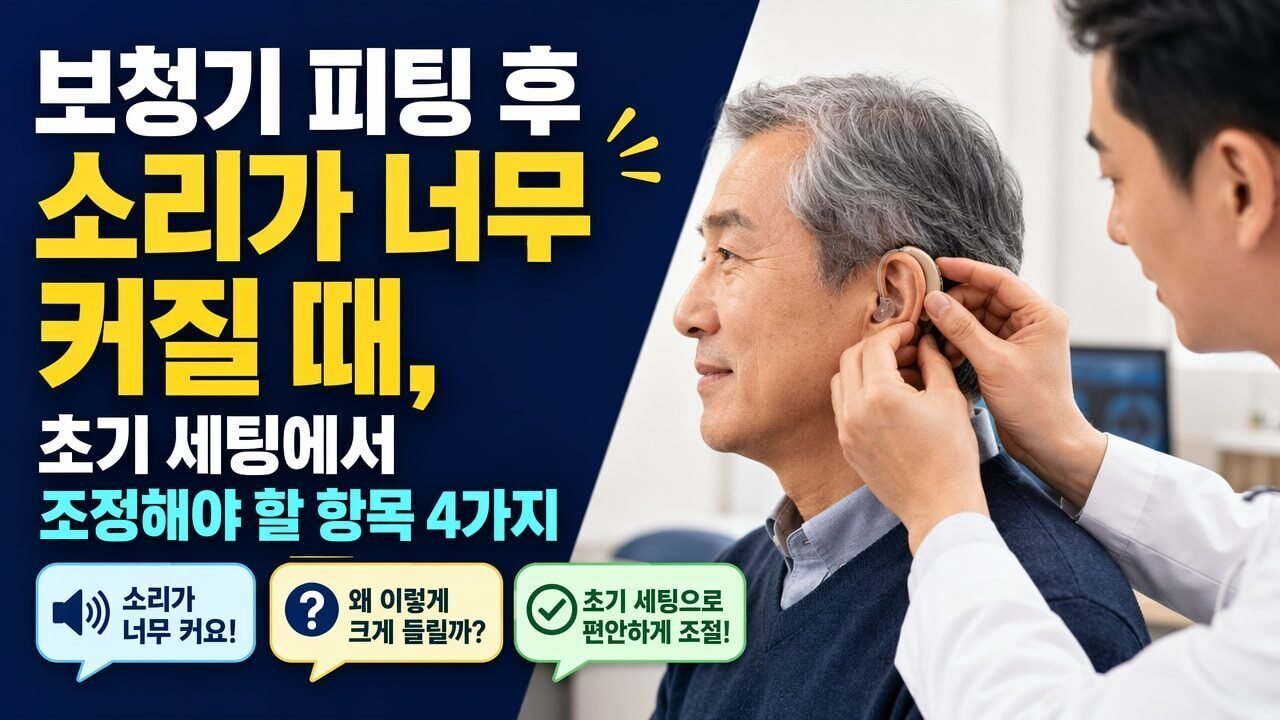 보청기 피팅 후 소리가 너무 커질 때, 초기 세팅에서 조정해야 할 항목 4가지