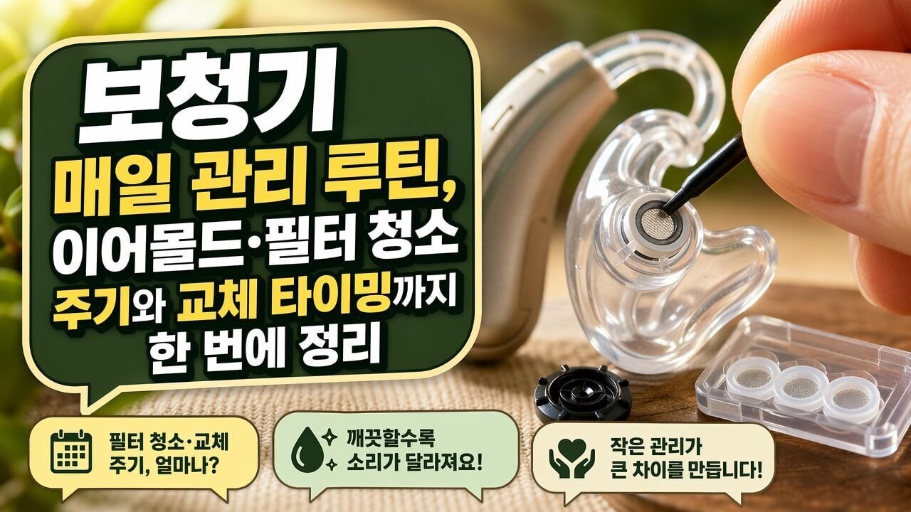 보청기 매일 관리 루틴, 이어몰드·필터 청소 주기와 교체 타이밍까지 한 번에 정리