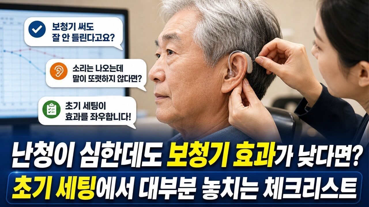 난청이 심한데도 보청기 효과가 낮다면? 초기 세팅에서 대부분 놓치는 체크리스트
