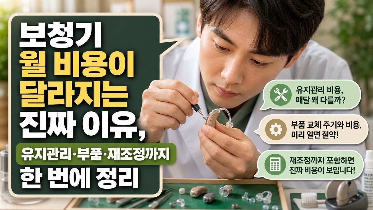 보청기 월 비용이 달라지는 진짜 이유, 유지관리·부품·재조정까지 한 번에 정리
