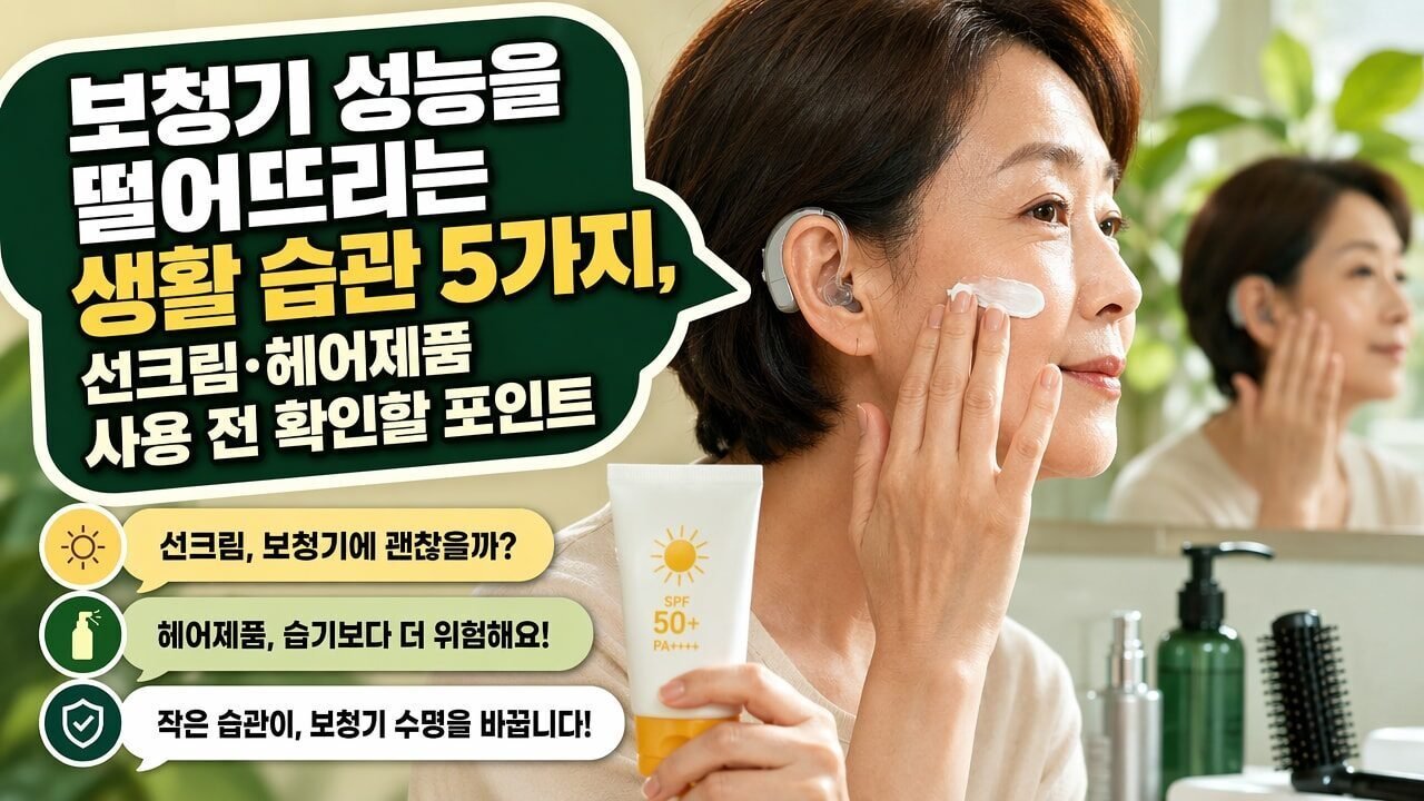 보청기 성능을 떨어뜨리는 생활 습관 5가지, 선크림·헤어제품 사용 전 확인할 포인트