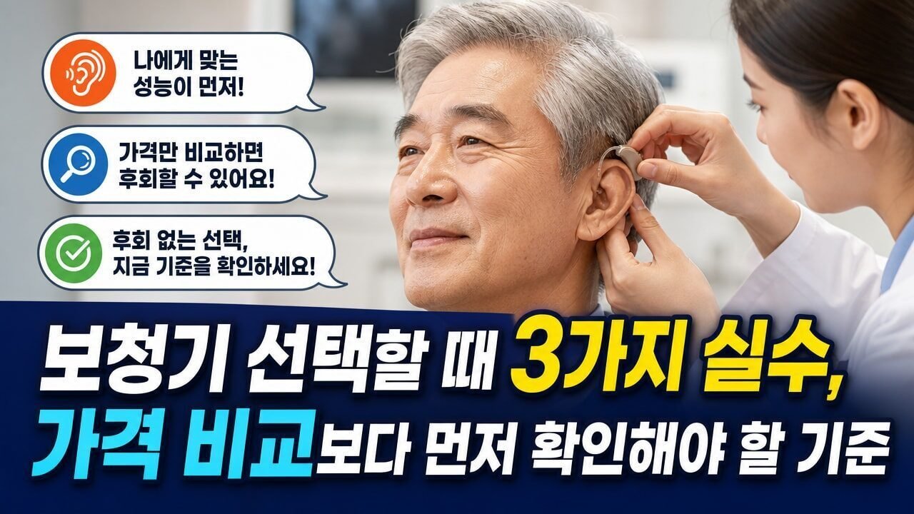 보청기 선택할 때 3가지 실수, 가격 비교보다 먼저 확인해야 할 기준