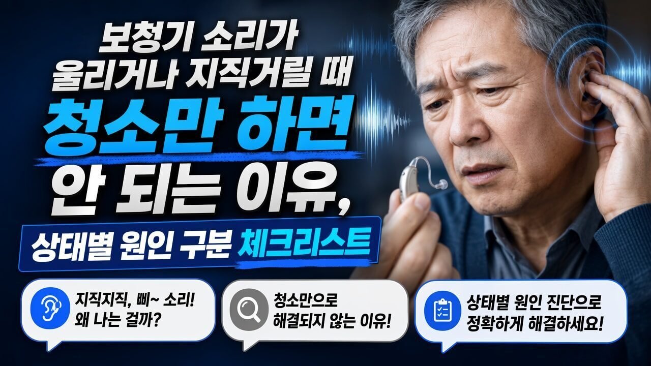 보청기 소리가 울리거나 지직거릴 때 청소만 하면 안 되는 이유, 상태별 원인 구분 체크리스트