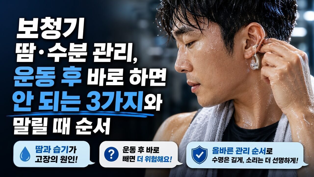 보청기 땀·수분 관리, 운동 후 바로 하면 안 되는 3가지와 말릴 때 순서