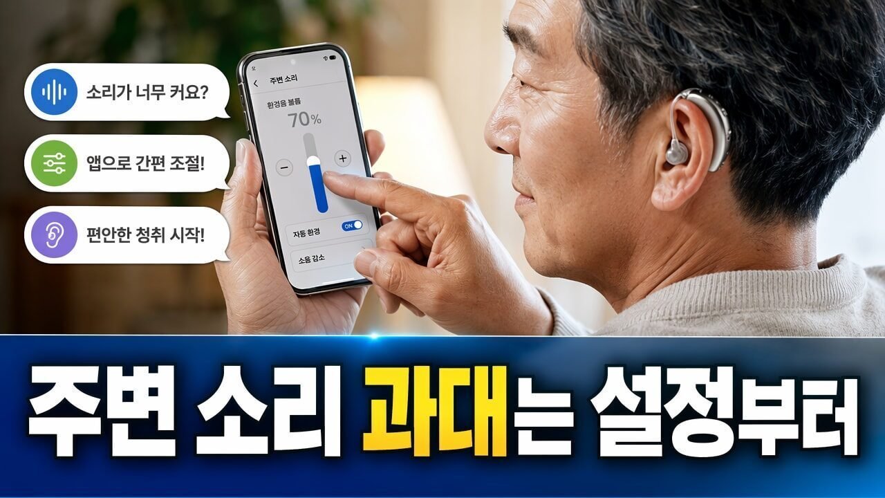 보청기 착용 중 주변 소리가 너무 크게 느껴질 때, 볼륨보다 먼저 바꿔볼 설정 3단계