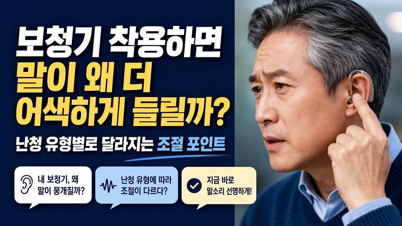 보청기 착용하면 말이 왜 더 어색하게 들릴까? 난청 유형별로 달라지는 조절 포인트