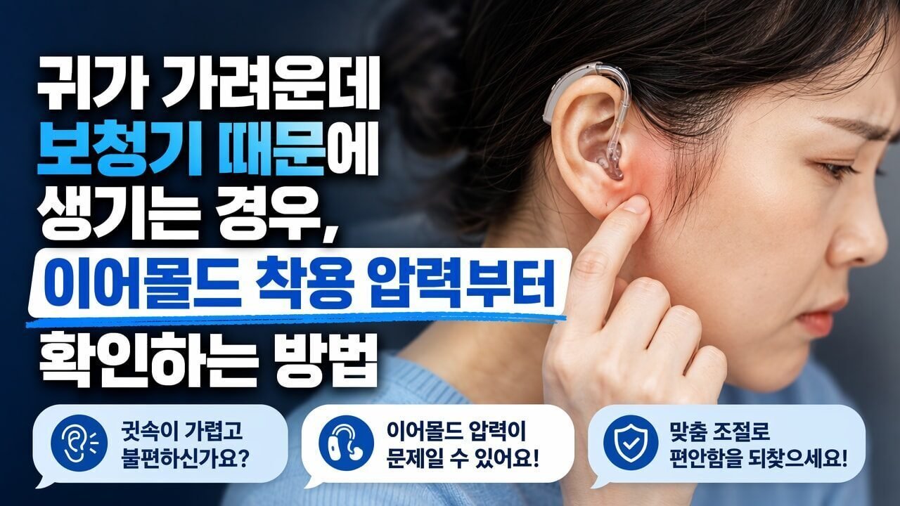 귀가 가려운데 보청기 때문에 생기는 경우, 이어몰드 착용 압력부터 확인하는 방법